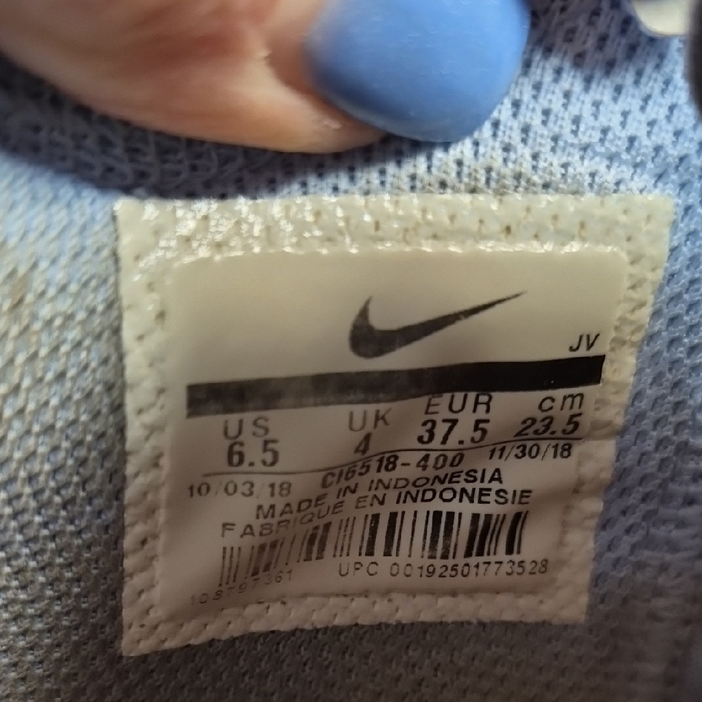 Air Max Nike Light Blue Mesh Sneakers with Coral Heel Accent - Picture 5 of 6